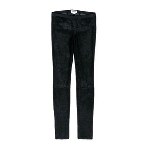 Helmut Lang black suede leather leggings